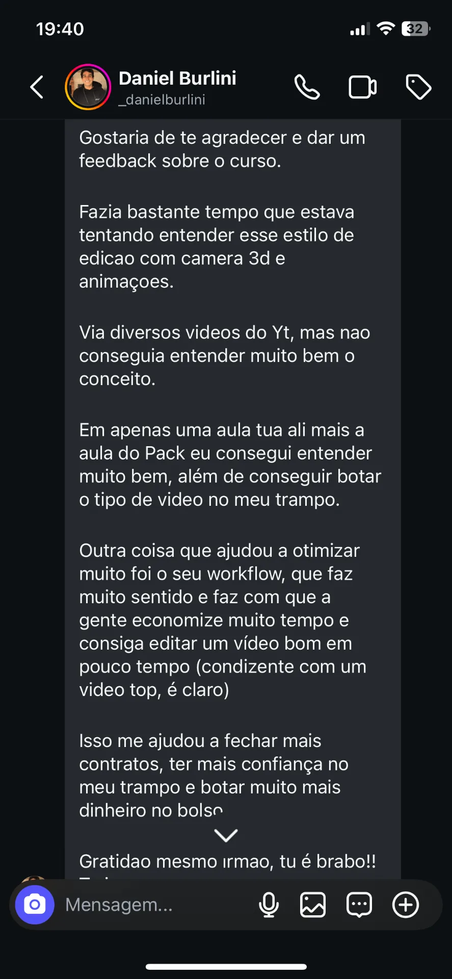 Depoimento real de aluno 2